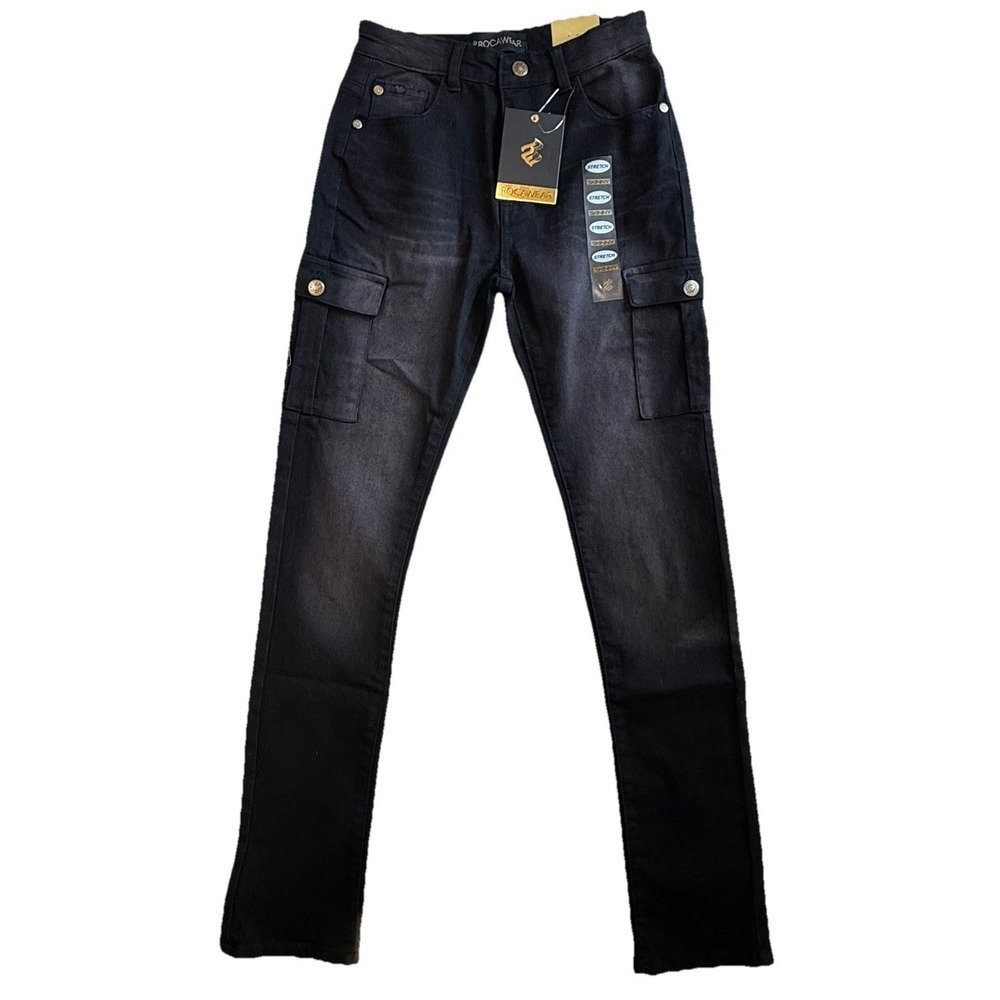 Boys 25x30 Rocawear Black Skinny Jeans New